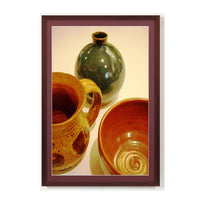 DARK MAHOGANY WOOD FRAME 24x32 with DECORATIVE MAT BORDER