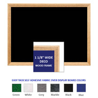 DECORATIVE WOOD FRAMED 24x48 EASY TACK FABRIC BULLETIN BOARD (SHOWN IN LANDSCAPE ORIENTATION)