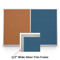 30x40 LETTERBOARD / CORK COMBINATION HAS 1/2" WIDE SILVER TRIM FRAME