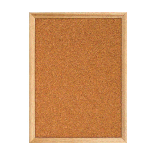 DECORATIVE WOOD FRAMED CORK BULLETIN BOARD 48x48 (SHOWN IN PORTRAIT)