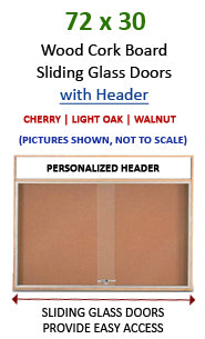 72x30 Indoor Information Board Message Centers w Tempered Glass Doors 