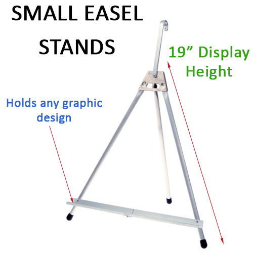 Foldable Aluminum Countertop Easel with 19" Display Height + Extendable Top Bar for Various Signage Materials
