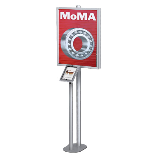 iPAD COMBO TOP LOADING FLOOR STAND for 24x36 POSTERS (SINGLE or DOUBLE SIDED)