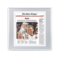 Baltimore Ravens Superbowl 47 Newspaper Metal Display Frame