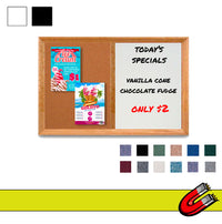 Decorative 48" x 84" Combo Bulletin Board & Magnetic Dry Erase White - Black Marker Board
