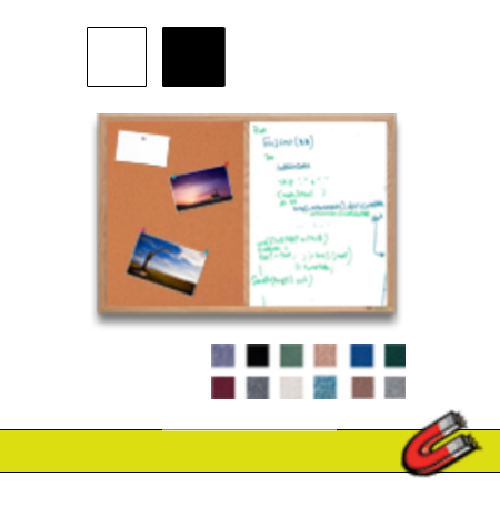 Combo Board 72x12 Wood Framed Cork Bulletin Magnetic Marker Board (Open Face with Wood Trim)