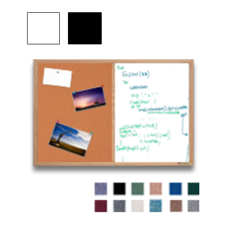 Value Line Combo Board 18x36 Wood Framed Cork Bulletin Marker Board (Open Face with Wood Trim)