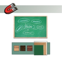 12x48 Magnetic Green Chalk Board with Wood Frame (Porcelain on Steel)