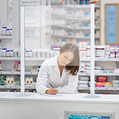 End Uprights for Acrylic Counter Cashier Shields | Acrylic Panels NOT Included