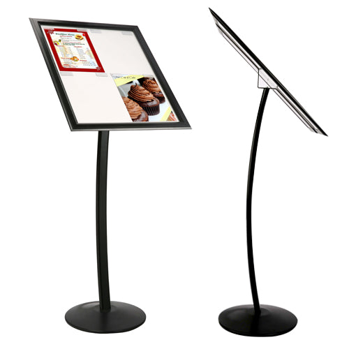 The Menu board sign stand holds up to four 8.5x11 menus or printed sheets!