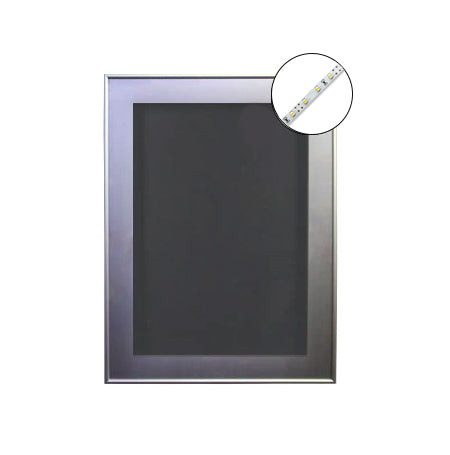 SwingFrame Designer Metal Frame Wall Lighted Display Case (2" Deep)
