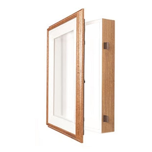 SwingFrame Designer Oak Framed Shadow Box + Interior Lighting | 1" Deep Shadowboxes