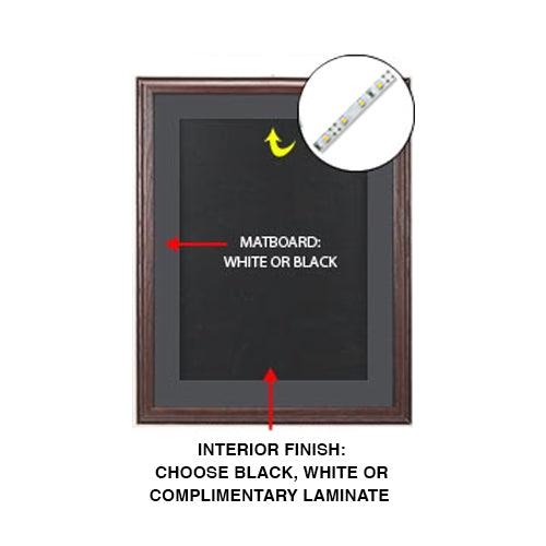 SwingFrame Designer Oak Framed Shadow Box + Interior Lighting | 1" Deep Shadowboxes