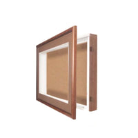 1" Deep Designer Wood Shadowbox SwingFrames with Cork Board and Interior Lighting in 12 Sizes