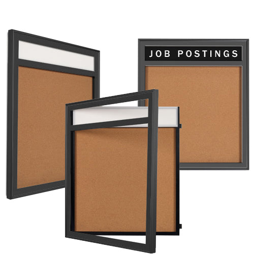 SwingFrame Designer Metal Framed Bulletin Boards with Personalized Message Header in 8 Sizes + Custom
