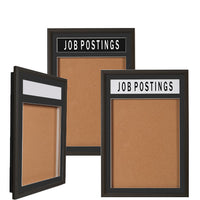Designer Wood Bulletin Board 18 x 24 SwingFrames with Header & Lights