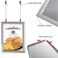 2-Sided Ceiling Mount, Fast Change 8.5x11 Snap Frame 1" Wide in Silver Finish