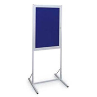 ENCLOSED DOUBLE PEDESTAL 30 x 36 EASY-TACK FLOOR STAND (SATIN SILVER)