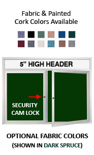 Enclosed Indoor Poster Displays Cases with Rounded Corners & Personalized Header (2 & 3 Doors)