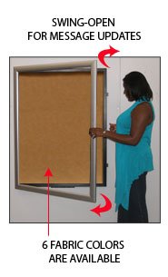 Extra Large 24 x 60 Super Wide-Face Enclosed Bulletin Cork Board SwingFrames