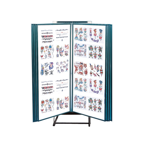 Free-Standing 31x73 Swing Panel Flash Art Display Large-Format with 10, 20 or 30 Steel Flip Panels