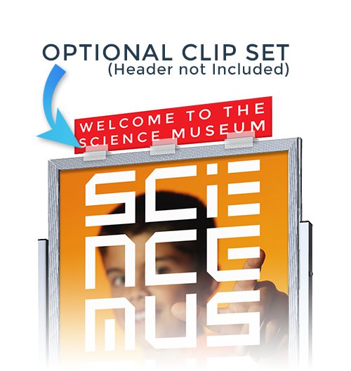 Heavy-Duty Information Center Floor Standing 22" x 28" Sign Holder with 5 Clear Brochure Holders
