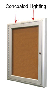 Indoor Enclosed Bulletin Boards 30 x 40  with Lights (Radius Edge)