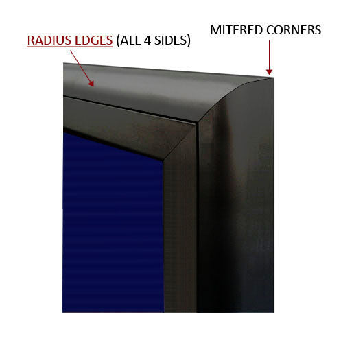 RADIUS EDGES WITH MITERED CORNERS (SHOWN IN BLACK)