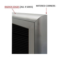 RADIUS EDGES WITH MITERED CORNERS (SHOWN IN SATIN SILVER)