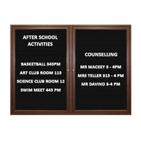 SwingCase Indoor Enclosed Wood Framed Letter Boards 2 & 3 Door