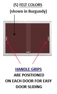 Indoor Radius Letter Boards with Sliding Glass Doors