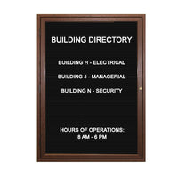 Indoor Enclosed Wood Framed Letter Board Display Case in 12 Sizes