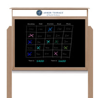20" x 30"  Outdoor Message Center - Magnetic Black Dry Erase Board with Header and Posts