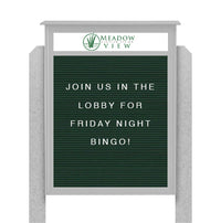 24" x 60" Standing Outdoor Message Center Letter Board with Header (Single Door)