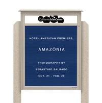 36" x 36" Standing Outdoor Message Center Letter Board with Header (Single Door)