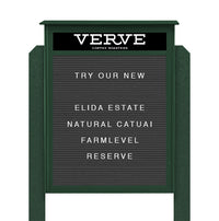 36" x 36" Standing Outdoor Message Center Letter Board with Header (Single Door)