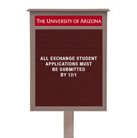 8.5x11 Standing Outdoor Message Center with Letter Board with Header
