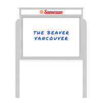 36" x 48" Outdoor Message Center - Magnetic White Dry Erase Board with Header and Posts