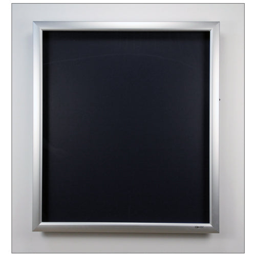 LARGE WALL SHADOW BOX DISPLAY CASE with SILVER FRAME & BLACK INTERIOR (SHOWN WITH 2 INCH USEABLE INTERIOR DEPTH)
