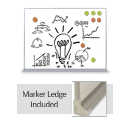 30x36 Magnetic White Board Dry Erase Markerboard with Silver Trim Aluminum Frame