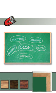 Green Magnetic Chalk Board 14x14 with Wood Frame in 3 Finishes