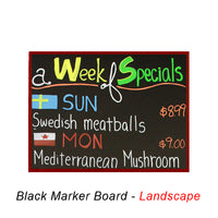 WOOD FRAMED MAGNETIC 24x24 BLACK PORCELAIN DRY ERASE BOARD (SHOWN IN LANDSCAPE ORIENTATION)