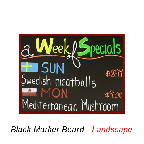 WOOD FRAMED MAGNETIC 24x24 BLACK PORCELAIN DRY ERASE BOARD (SHOWN IN LANDSCAPE ORIENTATION)