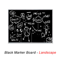 MAGNETIC 72x48 BLACK PORCELAIN DRY ERASE BOARD (SHOWN IN LANDSCAPE ORIENTATION)