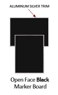 48 x 48 Black Message Board Metal Framed (Melamine Backer Board)