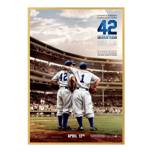 16x16 MOVIE POSTER FRAME SHOWN in SATIN GOLD FRAME (NOT TO SCALE) 