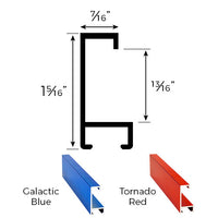 Custom Picture Frame Profile#117 with Galactic Blue and Tornado Red Metal Frame Finishes