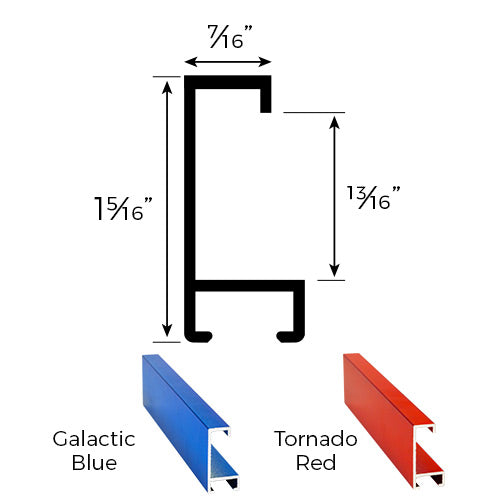 Custom Picture Frame Profile#117 with Galactic Blue and Tornado Red Metal Frame Finishes