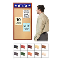 30" x 36" Open Face Wood #362 Framed Cork Board with Personalized Message Header