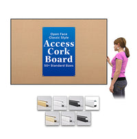 Access Cork Board™ Large 30 x 40 with Open Face Classic Metal Framed Cork Bulletin Board